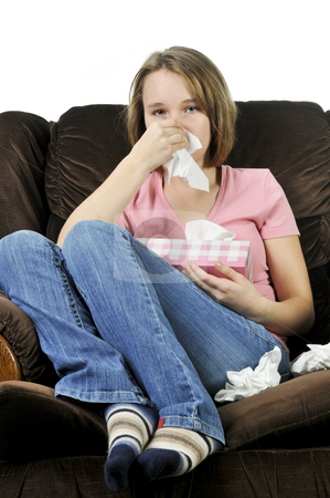To use this stock image in your creative project, please select the size you need over to the right and click the "Add to Cart" button.
Your downloaded image will come with the Cutcaster watermark removed so don’t worry about the watermark you see on this page. Teenage girl with a cold stock photo, Teenage girl with a cold sitting in a chair with tissue box by Elena Elisseeva