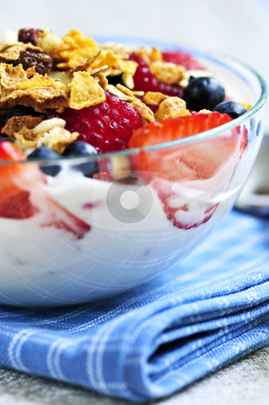 To use this stock image in your creative project, please select the size you need over to the right and click the "Add to Cart" button.
Your downloaded image will come with the Cutcaster watermark removed so don’t worry about the watermark you see on this page. Yogurt with berries and granola stock photo, Serving of yogurt with fresh berries and granola by Elena Elisseeva
