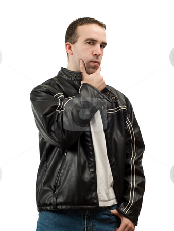 To use this stock image in your creative project, please select the size you need over to the right and click the "Add to Cart" button.
Your downloaded image will come with the Cutcaster watermark removed so don’t worry about the watermark you see on this page. Thinking Man stock photo, A man thinking about something, isolated against a white background by Richard Nelson