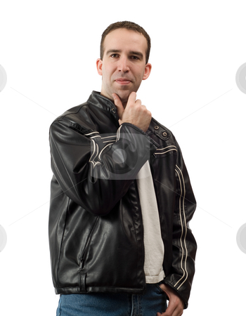 To use this stock image in your creative project, please select the size you need over to the right and click the "Add to Cart" button.
Your downloaded image will come with the Cutcaster watermark removed so don’t worry about the watermark you see on this page. Cool Man stock photo, Portrait of a cool man thinking about something, isolated against a white background by Richard Nelson