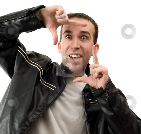 To use this stock image in your creative project, please select the size you need over to the right and click the "Add to Cart" button.
Your downloaded image will come with the Cutcaster watermark removed so don’t worry about the watermark you see on this page. Man Framing Face stock photo, A young man framing his face with his hands, isolated against a white background by Richard Nelson