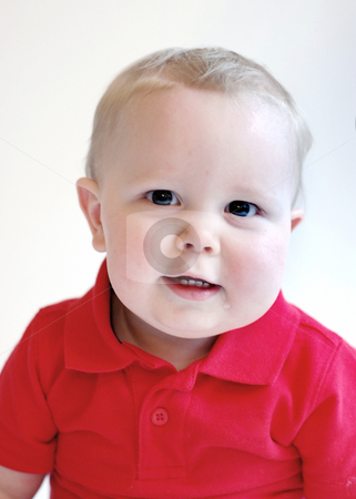 To use this stock image in your creative project, please select the size you need over to the right and click the "Add to Cart" button.
Your downloaded image will come with the Cutcaster watermark removed so don’t worry about the watermark you see on this page. Toddler Boy - Toothy Grin stock photo, Portrait of a toddler boy wearing a red polo shirt. by Orange Line Media