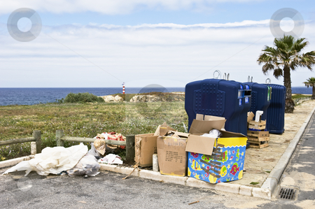 To use this stock image in your creative project, please select the size you need over to the right and click the "Add to Cart" button.
Your downloaded image will come with the Cutcaster watermark removed so don’t worry about the watermark you see on this page. Trash stock photo, Trash neglectfully abandoned near recycle containers by Manuel Ribeiro
