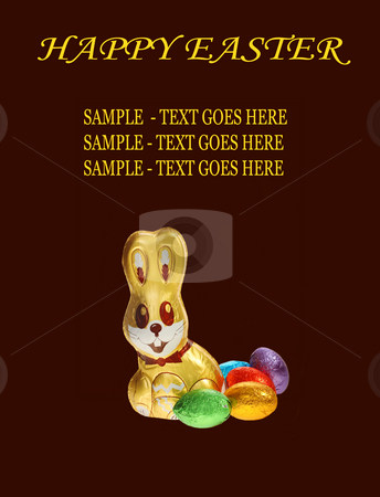 To use this stock image in your creative project, please select the size you need over to the right and click the "Add to Cart" button.
Your downloaded image will come with the Cutcaster watermark removed so don’t worry about the watermark you see on this page. Golden chocolate Easter bunny with eggs stock photo, A golden chocolate Easter bunny with eggs isolated with area for text by Christopher Meder
