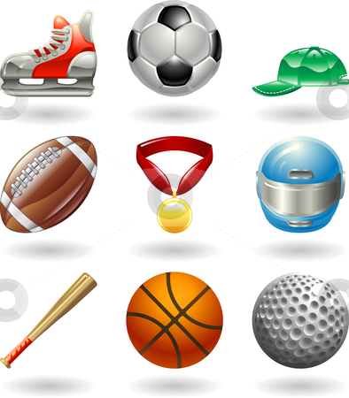To use this stock image in your creative project, please select the size you need over to the right and click the "Add to Cart" button.
Your downloaded image will come with the Cutcaster watermark removed so don’t worry about the watermark you see on this page. Shiny sports icon set series stock vector clipart, Series set of shiny colour icons or design elements related to sports by Christos Georghiou