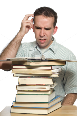 To use this stock image in your creative project, please select the size you need over to the right and click the "Add to Cart" button.
Your downloaded image will come with the Cutcaster watermark removed so don’t worry about the watermark you see on this page. Confused Student stock photo, A confused student scratching his head as he tries to study his notes, isolated against a white background by Richard Nelson