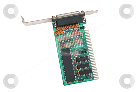 To use this stock image in your creative project, please select the size you need over to the right and click the "Add to Cart" button.
Your downloaded image will come with the Cutcaster watermark removed so don’t worry about the watermark you see on this page. LPT2 Printer Port Circuit Board stock photo, Showing the rows of capacitors and resistors required by Helen Shorey