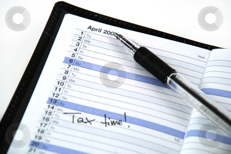 To use this stock image in your creative project, please select the size you need over to the right and click the "Add to Cart" button.
Your downloaded image will come with the Cutcaster watermark removed so don’t worry about the watermark you see on this page. Tax time appointment stock photo, Daily planner with an appointment for doing taxes by Albert Lozano