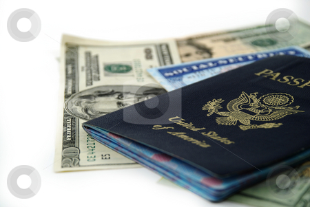 To use this stock image in your creative project, please select the size you need over to the right and click the "Add to Cart" button.
Your downloaded image will come with the Cutcaster watermark removed so don’t worry about the watermark you see on this page. Social security and passport stock photo, Social security card, a passport and several dollar notes by Albert Lozano