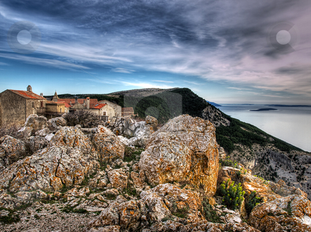 To use this stock image in your creative project, please select the size you need over to the right and click the "Add to Cart" button.
Your downloaded image will come with the Cutcaster watermark removed so don’t worry about the watermark you see on this page. Before storm stock photo, Lubenice. Croatian village on the rocky Adriatic coast,island Cres.HDR technique. by Sinisa Botas