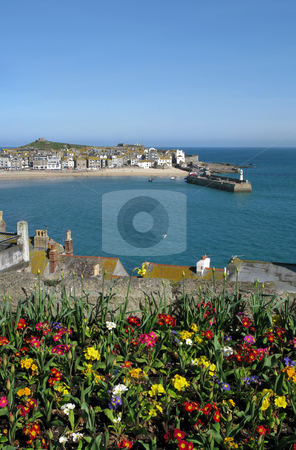 To use this stock image in your creative project, please select the size you need over to the right and click the "Add to Cart" button.
Your downloaded image will come with the Cutcaster watermark removed so don’t worry about the watermark you see on this page. St. Ives harbour with colourful spring flowers in the foreground. stock photo, St. Ives harbour with colourful spring flowers in the foreground. by Stephen Rees