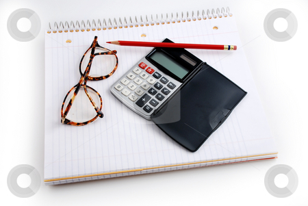 To use this stock image in your creative project, please select the size you need over to the right and click the "Add to Cart" button.
Your downloaded image will come with the Cutcaster watermark removed so don’t worry about the watermark you see on this page. Calculating stock photo, Pictures of a calculator and glasses resting on a notepad, ready to do calculations by Albert Lozano