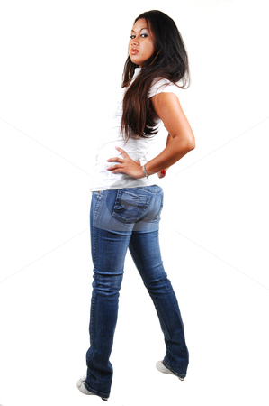 To use this stock image in your creative project, please select the size you need over to the right and click the "Add to Cart" button.
Your downloaded image will come with the Cutcaster watermark removed so don’t worry about the watermark you see on this page. Young Asian looking. stock photo, A beautiful young Asian woman holding the collar of her white blouse
and shooing her nice bra. by Horst Petzold