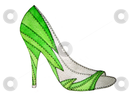 To use this stock image in your creative project, please select the size you need over to the right and click the "Add to Cart" button.
Your downloaded image will come with the Cutcaster watermark removed so don’t worry about the watermark you see on this page. High heel shoe stock photo, Green high heel shoe isolated on white by Julia Shentseva