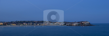 To use this stock image in your creative project, please select the size you need over to the right and click the "Add to Cart" button.
Your downloaded image will come with the Cutcaster watermark removed so don’t worry about the watermark you see on this page. Bondi Panorama stock photo, Houses and beach at dusk, North Bondi, Sydney by Stephen Gibson