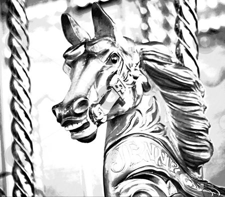 To use this stock image in your creative project, please select the size you need over to the right and click the "Add to Cart" button.
Your downloaded image will come with the Cutcaster watermark removed so don’t worry about the watermark you see on this page. Carousel horse stock photo, A wooden horse on a carousel ride by Norma Cornes