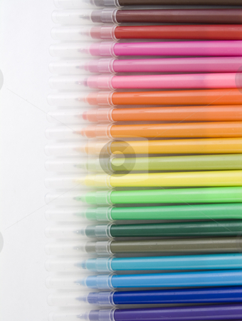 To use this stock image in your creative project, please select the size you need over to the right and click the "Add to Cart" button.
Your downloaded image will come with the Cutcaster watermark removed so don’t worry about the watermark you see on this page. Rainbow of Pens stock photo, Rainbow of many different colored marker pens by John Teeter