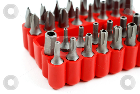 To use this stock image in your creative project, please select the size you need over to the right and click the "Add to Cart" button.
Your downloaded image will come with the Cutcaster watermark removed so don’t worry about the watermark you see on this page. Small bits stock photo, Stock pictures of interchangable screw tips in screwdrivers by Albert Lozano