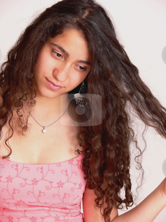 To use this stock image in your creative project, please select the size you need over to the right and click the "Add to Cart" button.
Your downloaded image will come with the Cutcaster watermark removed so don’t worry about the watermark you see on this page. Serious girl stock photo, A close-up shot of the face of a pretty young girl with long dark hair
for white background. by Horst Petzold