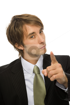 To use this stock image in your creative project, please select the size you need over to the right and click the "Add to Cart" button.
Your downloaded image will come with the Cutcaster watermark removed so don’t worry about the watermark you see on this page. Businessman gestures with finger stock photo, Businessman in a black suit gestures with his finger by Rick Becker-Leckrone