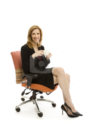 To use this stock image in your creative project, please select the size you need over to the right and click the "Add to Cart" button.
Your downloaded image will come with the Cutcaster watermark removed so don’t worry about the watermark you see on this page. Businesswoman relaxing stock photo, Businesswoman relaxes in a chair with a cup of coffee by Rick Becker-Leckrone