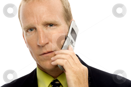 To use this stock image in your creative project, please select the size you need over to the right and click the "Add to Cart" button.
Your downloaded image will come with the Cutcaster watermark removed so don’t worry about the watermark you see on this page. Businessman with cell phone stock photo, Businessman in a suit talks of cellular phone by Rick Becker-Leckrone