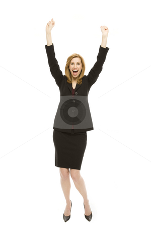 To use this stock image in your creative project, please select the size you need over to the right and click the "Add to Cart" button.
Your downloaded image will come with the Cutcaster watermark removed so don’t worry about the watermark you see on this page. Businesswoman gestures excitement stock photo, Businesswoman in a suit gestures excitement by Rick Becker-Leckrone