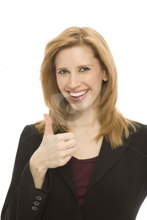 To use this stock image in your creative project, please select the size you need over to the right and click the "Add to Cart" button.
Your downloaded image will come with the Cutcaster watermark removed so don’t worry about the watermark you see on this page. Businesswoman gestures thumbs-up stock photo, Businesswoman gestures a thumbs up by Rick Becker-Leckrone