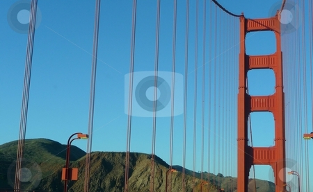 To use this stock image in your creative project, please select the size you need over to the right and click the "Add to Cart" button.
Your downloaded image will come with the Cutcaster watermark removed so don’t worry about the watermark you see on this page. Close up of Golden Gate Bridge stock photo, Close-up view and perspective of the Golden Gate Bridge in San Fancisco by Jill Reid
