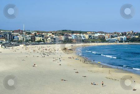 To use this stock image in your creative project, please select the size you need over to the right and click the "Add to Cart" button.
Your downloaded image will come with the Cutcaster watermark removed so don’t worry about the watermark you see on this page. Bondi beach stock photo, Sun and sand, bondi beach in Sydney, Australia by Stephen Gibson