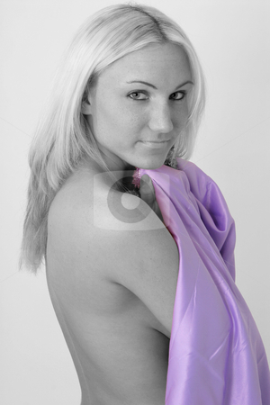 To use this stock image in your creative project, please select the size you need over to the right and click the "Add to Cart" button.
Your downloaded image will come with the Cutcaster watermark removed so don’t worry about the watermark you see on this page. Purple Comfort stock photo, Selective color Image, model with Purple Blanket by Gregg Cerenzio