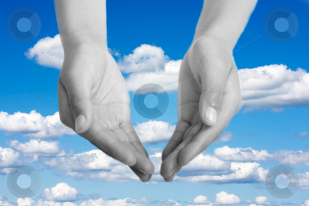 To use this stock image in your creative project, please select the size you need over to the right and click the "Add to Cart" button.
Your downloaded image will come with the Cutcaster watermark removed so don’t worry about the watermark you see on this page. Two open hands stock photo, Hands open in religious prayer against sky background by Christopher Meder