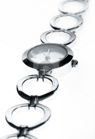 To use this stock image in your creative project, please select the size you need over to the right and click the "Add to Cart" button.
Your downloaded image will come with the Cutcaster watermark removed so don’t worry about the watermark you see on this page. Ladies stainless steel watch stock photo, Ladies stainless steel watch on white background by Christopher Meder