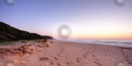 To use this stock image in your creative project, please select the size you need over to the right and click the "Add to Cart" button.
Your downloaded image will come with the Cutcaster watermark removed so don’t worry about the watermark you see on this page. Seascape Dawn stock photo, Sunrise by the beach in Tathra, NSW by Christopher Meder