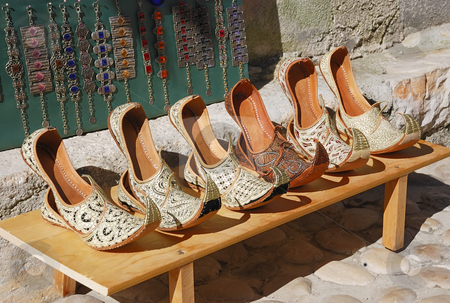 To use this stock image in your creative project, please select the size you need over to the right and click the "Add to Cart" button.
Your downloaded image will come with the Cutcaster watermark removed so don’t worry about the watermark you see on this page. Turkish shoes stock photo, Authentic Turkish woman's shoes in Bosnia and Herzegovina. by Ivan Paunovic