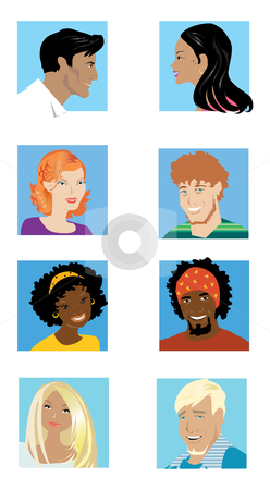 To use this stock image in your creative project, please select the size you need over to the right and click the "Add to Cart" button.
Your downloaded image will come with the Cutcaster watermark removed so don’t worry about the watermark you see on this page. Couples 2 stock vector clipart, Guys and girls of differnt nations by Vanda Grigorovic
