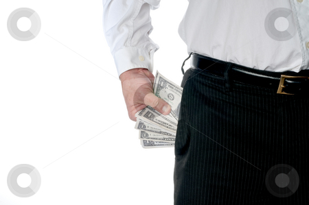 To use this stock image in your creative project, please select the size you need over to the right and click the "Add to Cart" button.
Your downloaded image will come with the Cutcaster watermark removed so don’t worry about the watermark you see on this page. A business executive with a pocket full of cash stock photo, A business executive in pin striped pants with a pocket full of American cash by Vince Clements