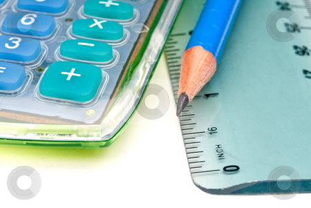 To use this stock image in your creative project, please select the size you need over to the right and click the "Add to Cart" button.
Your downloaded image will come with the Cutcaster watermark removed so don’t worry about the watermark you see on this page. Horizontal macro of a blue pencil with a calulator and ruler stock photo, Horizontal macro of a blue pencil with a calulator and ruler by Vince Clements