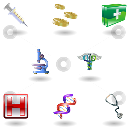 To use this stock image in your creative project, please select the size you need over to the right and click the "Add to Cart" button.
Your downloaded image will come with the Cutcaster watermark removed so don’t worry about the watermark you see on this page. Shiny Medical Icons stock vector clipart, A set of shiny glossy medical icons by Christos Georghiou