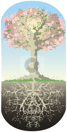 To use this stock image in your creative project, please select the size you need over to the right and click the "Add to Cart" button.
Your downloaded image will come with the Cutcaster watermark removed so don’t worry about the watermark you see on this page. Tree and his roots stock vector clipart, Roots of tree are as deep as high tree is by Vanda Grigorovic