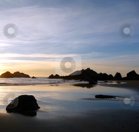 To use this stock image in your creative project, please select the size you need over to the right and click the "Add to Cart" button.
Your downloaded image will come with the Cutcaster watermark removed so don’t worry about the watermark you see on this page. Coastal water reflections at sunset on Oregon beach 244A stock photo, Coastal water reflections on a rocky beach at sunset in Oregon by Jill Reid