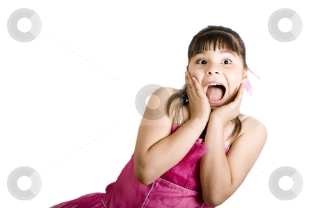 To use this stock image in your creative project, please select the size you need over to the right and click the "Add to Cart" button.
Your downloaded image will come with the Cutcaster watermark removed so don’t worry about the watermark you see on this page. That is Awesome!!! stock photo, Studio shot of surprised girl wearing fancy dress - Isolated on white by iodrakon