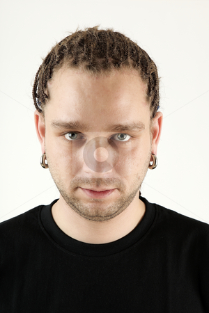 To use this stock image in your creative project, please select the size you need over to the right and click the "Add to Cart" button.
Your downloaded image will come with the Cutcaster watermark removed so don’t worry about the watermark you see on this page. Boy with braids stock photo, Young man with braids portrait isolated on white background by Tom P.