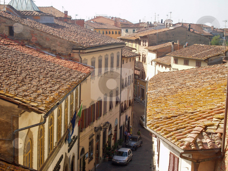 To use this stock image in your creative project, please select the size you need over to the right and click the "Add to Cart" button.
Your downloaded image will come with the Cutcaster watermark removed so don’t worry about the watermark you see on this page. Tuscan Rooftops stock photo, Rooftops and street with sunlight and shade in Tuscany Italy by Jaime Pharr