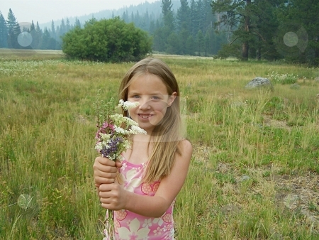 To use this stock image in your creative project, please select the size you need over to the right and click the "Add to Cart" button.
Your downloaded image will come with the Cutcaster watermark removed so don’t worry about the watermark you see on this page. Girl in a field holding flowers stock photo, Young girl in a field holding flowers. by Gregory Dean