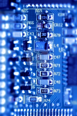 To use this stock image in your creative project, please select the size you need over to the right and click the "Add to Cart" button.
Your downloaded image will come with the Cutcaster watermark removed so don’t worry about the watermark you see on this page. Circuit Board stock photo, Close up of a computer electronic circuit board. by Henrik Lehnerer