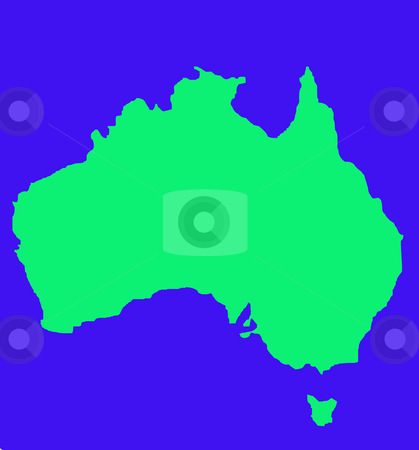To use this stock image in your creative project, please select the size you need over to the right and click the "Add to Cart" button.
Your downloaded image will come with the Cutcaster watermark removed so don’t worry about the watermark you see on this page. Outline map of Australia and Tasmania stock photo, Outline map of Australia and Tasmania in green, isolated on blue background. by Martin Crowdy