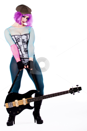 To use this stock image in your creative project, please select the size you need over to the right and click the "Add to Cart" button.
Your downloaded image will come with the Cutcaster watermark removed so don’t worry about the watermark you see on this page. Harajuku girl and her guitar stock photo, Young girl dressed in japanese funky harajuku style by Frenk and Danielle Kaufmann