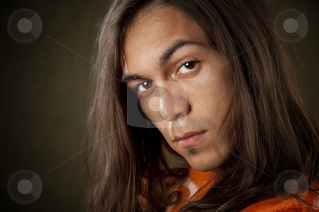 To use this stock image in your creative project, please select the size you need over to the right and click the "Add to Cart" button.
Your downloaded image will come with the Cutcaster watermark removed so don’t worry about the watermark you see on this page. Handsome Young Man stock photo, Closeup Portrait of a Handsome Young Man with Long Hair by Scott Griessel