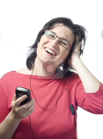 To use this stock image in your creative project, please select the size you need over to the right and click the "Add to Cart" button.
Your downloaded image will come with the Cutcaster watermark removed so don’t worry about the watermark you see on this page. Woman technology mp3 music stock photo, Young woman listening, dancing and singing to music in a mp3 device by Ivan Montero
